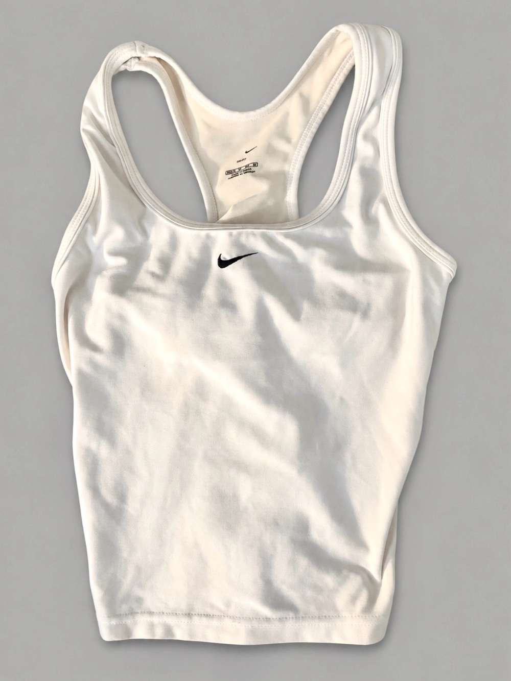 Vintage 2004 Nike Center Mini Swoosh Dri-FIT Cropped Tank Top White XS